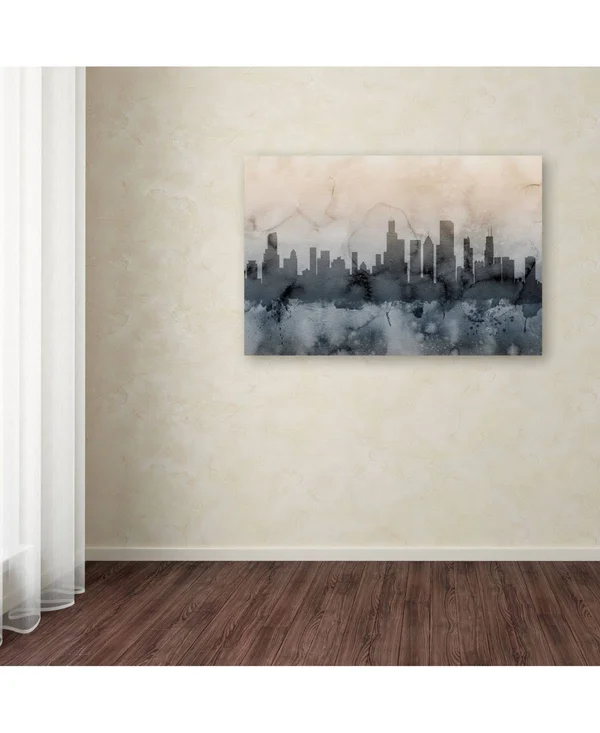 Trademark Fine Art Chicago Illinois Skyline V Canvas Art by Michael Tompsett