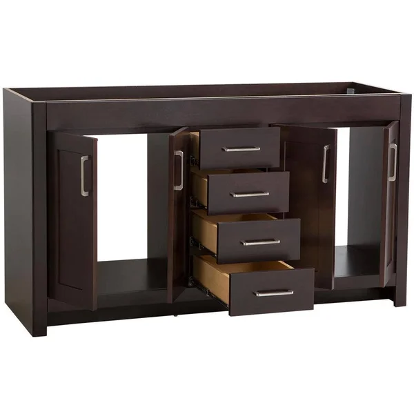 Home Decorators Collection Westcourt 60 in. W x 21 in. D x 34 in. H Bath Vanity Cabinet Only in Chocolate