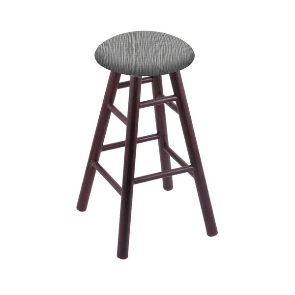 Holland Bar Stool Oak Round Cushion 36x22 Swivel Extra Tall Bar Stool with Smooth Legs, Dark Cherry Finish, and Graph Alpine Sea