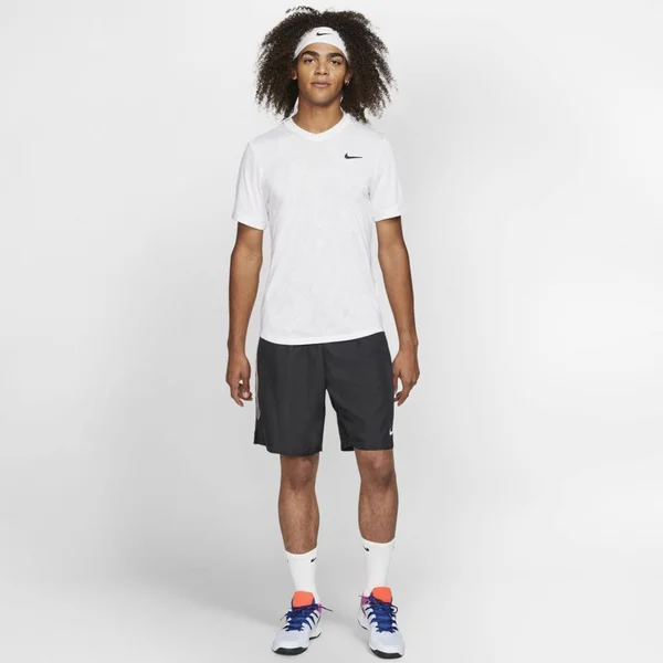Nike NikeCourt Dry Challenger Top Short Sleeve White/Black, Men's, Size: Small