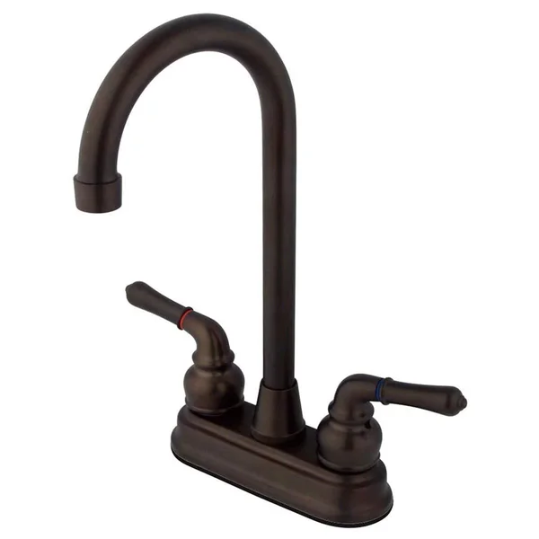 Kingston Brass GKB499 Water Saving Magellan Trim Bar Faucet with Lever Handles Satin Nickel & Polished Brass