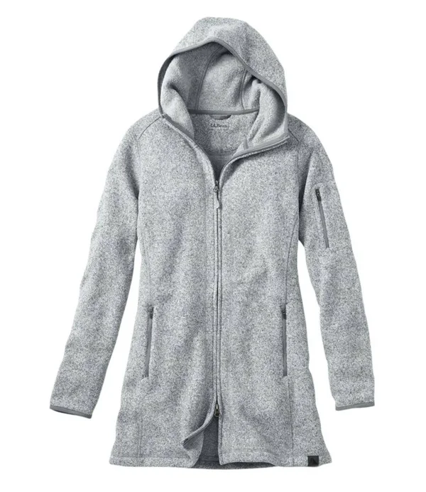 Women's Petite L.L.Bean Sweater Fleece Coat Gray Extra Large, L.L.Bean