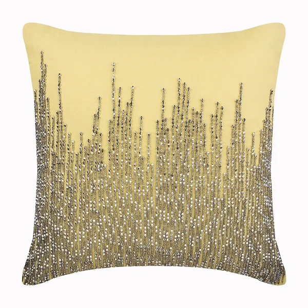 Pastel Yellow Throw Pillow COVER - 20x22x20x22 Cotton Decorative Cushion Covers-Linen Yellow Heights, 20 x 20 in