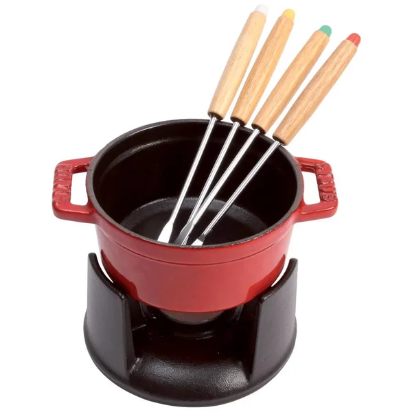 Staub Cast Iron 0.25-qt Mini Chocolate Fondue Set - Matte Black