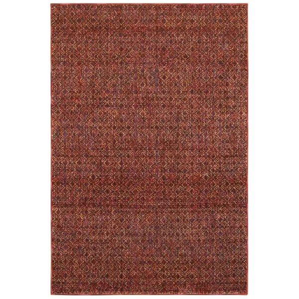 Carson Carrington Boden Textural Diamonds Area Rug - 3&3x22 x 5&2x22 - Red/Rust