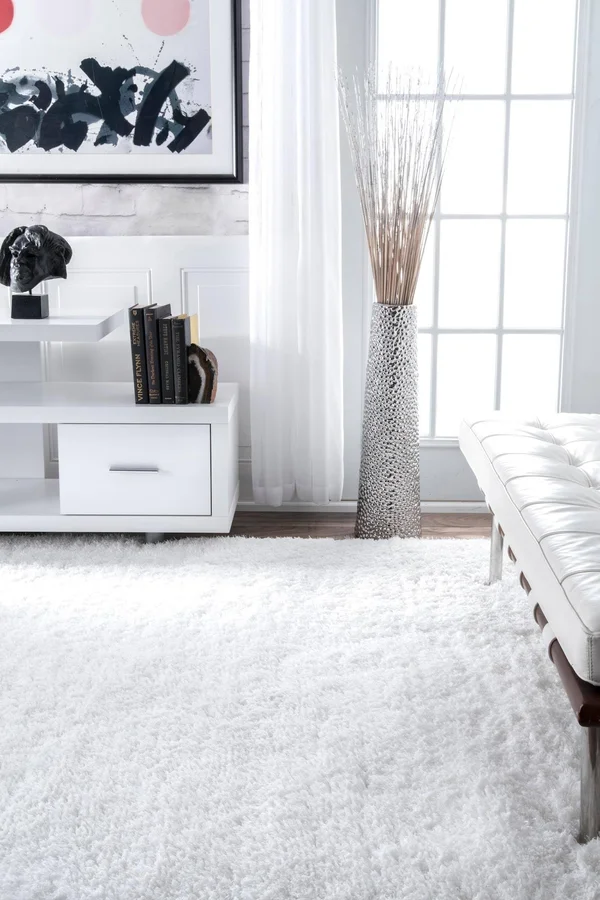 nuLOOM Maginifique Hand Tufted Shag Rug, 3& x 5&, Snow