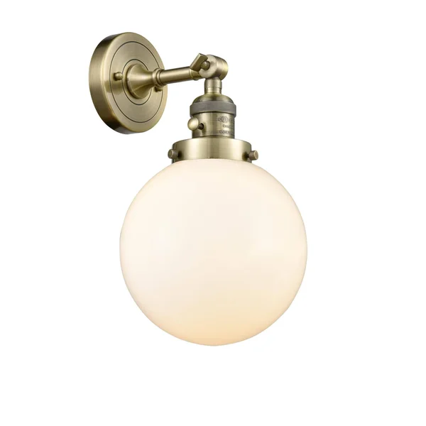 Innovations Lighting 203SW-AB-G201-8 Beacon Wall Sconce Antique Brass