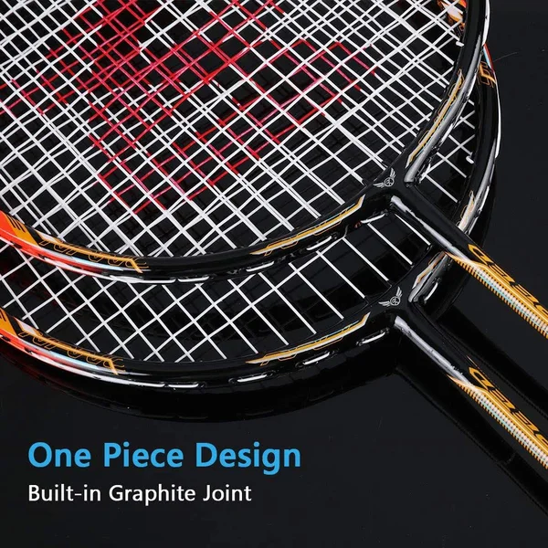 Badminton Racquet - Fostoy Badminton Racket Set-Professional Carbon Fiber Badminton Racket with 3 Shuttlecocks and Carrying Bag-Pe