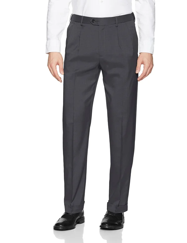 Savane Men's Pleated Stretch Crosshatch Dress Pant