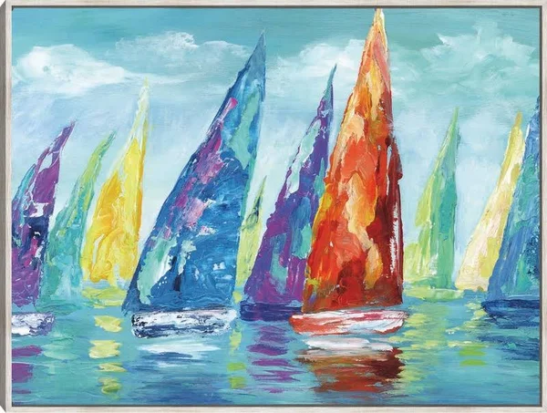Fine Day Sailing II Framed Canvas Prints by Nan Barnwood 32x24 Fineartcanvas