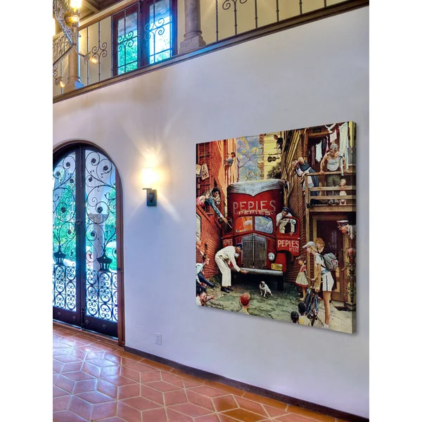 Marmont Hill Road Block by Norman Rockwell Painting Print on Canvas