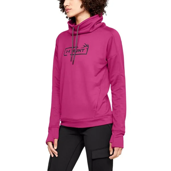Under Armour Women's Tech Terry Graphic Funnel Neck Hoodie - Pink, XL