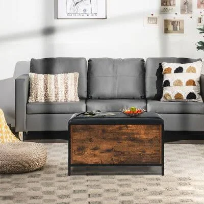 Cullan Faux Leather Flip Top Storage Bench 17 Stories