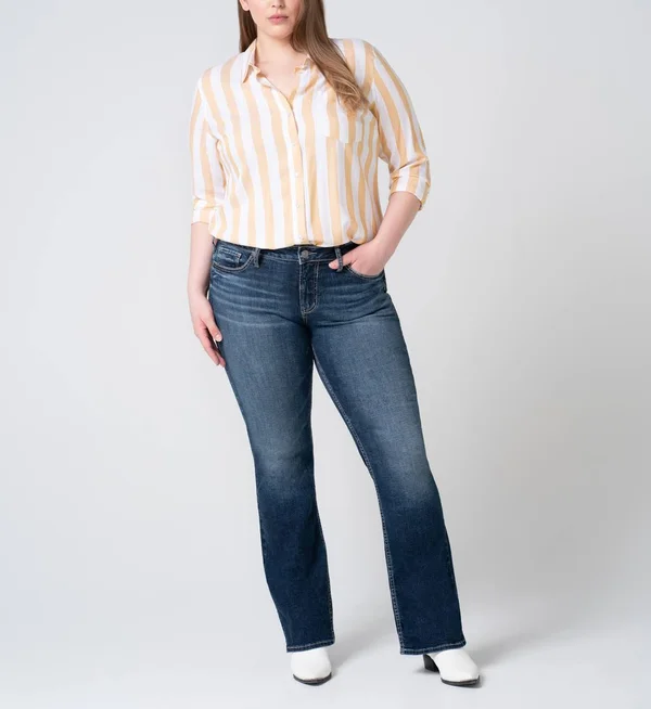 Silver Jeans Co. Women's Plus-Size Suki Dark Wash Slim Bootcut Jean