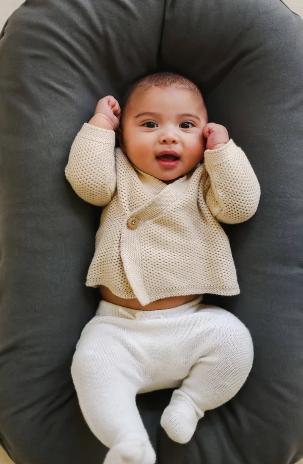 Snuggle Me Assembled Lounger in Sparrow - 100% Organic Cotton