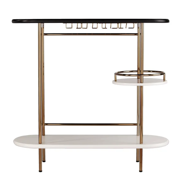 Southern Enterprises Dagney Wine & Bar Table with Glassware Storage