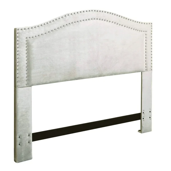 Chic Home Tal Grey Velvet Upholstered Nailhead King Headboard