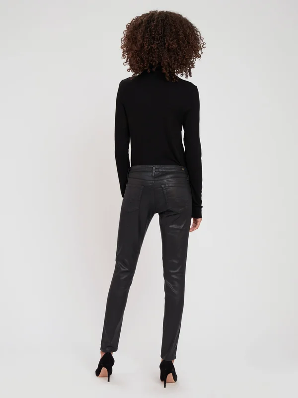 Women's Ag Leatherette Legging Ankle in Super Black