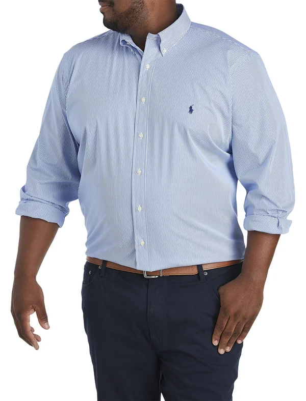 Polo Ralph Lauren Men's Big & Tall Classic-Fit Poplin Shirt - Blue/White Check - Size 2LT