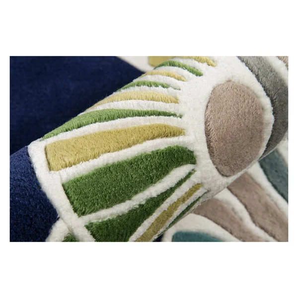 Momeni New Wave Area Rug, Navy, 5&9x22 x 5&9x22 Round