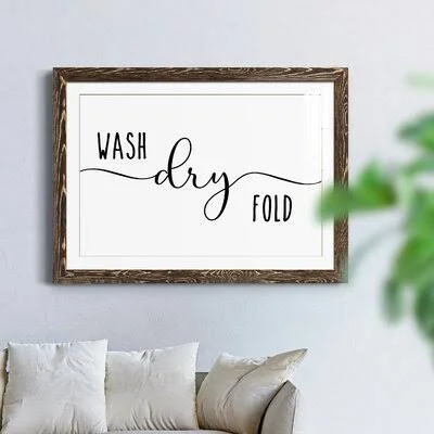 Wash Dry Fold - Picture Frame Textual Art Trinx Frame Color: Walnut Framed, Size: 23x22 H x 32x22 W x 1x22 D