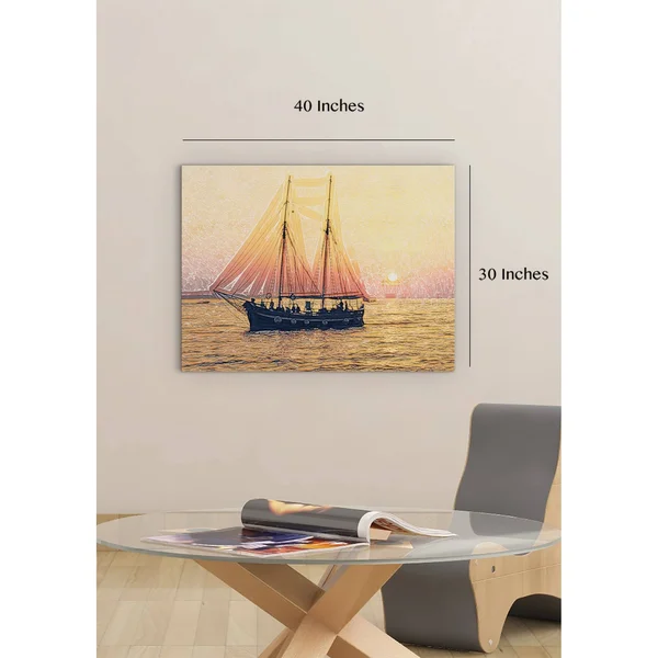 30x22 x 40x22 The Long Journey Premium Stretched Canvas by Amrita Sen Multi-Color