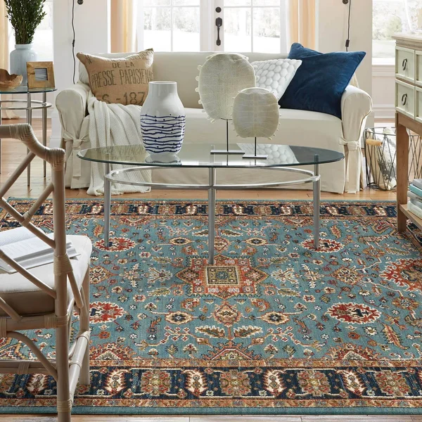 Karastan Spice Market Deir Aquamarine 8& x 11& Area Rug