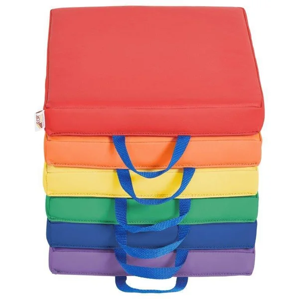 Ecr4kids SoftZone Square Floor Cushion with Handle, 6-Piece