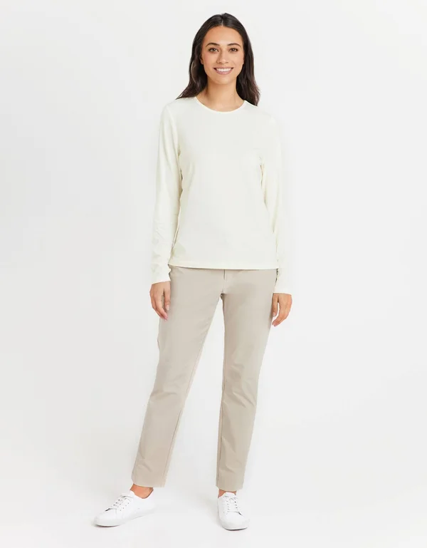 Long Sleeve T-Shirt UPF 50+ Sensitive Collection - Womens Sun Safe Top Light Yellow
