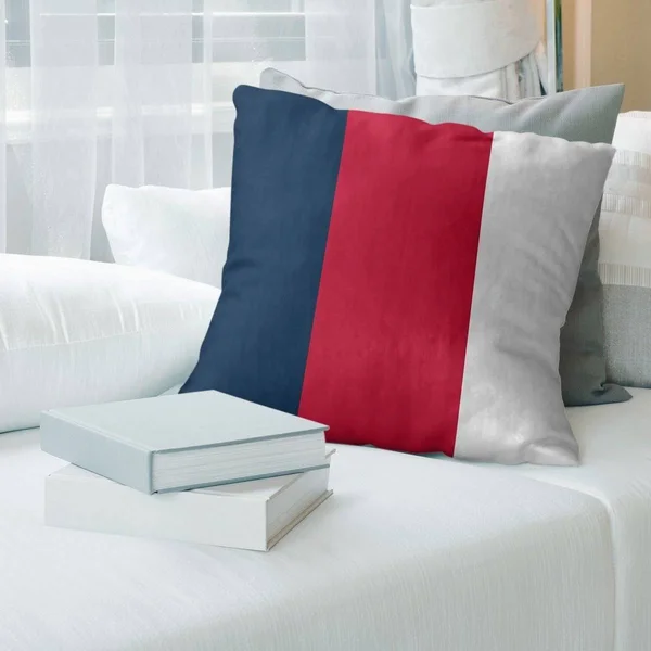 New England New England Football Stripes Pillow-Faux Linen - 14 x 14 - Square - Zipper Closure - Medium - Removable Cover - Acce