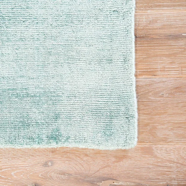 Lizette Handmade Solid Aqua Area Rug - 2& x 3&