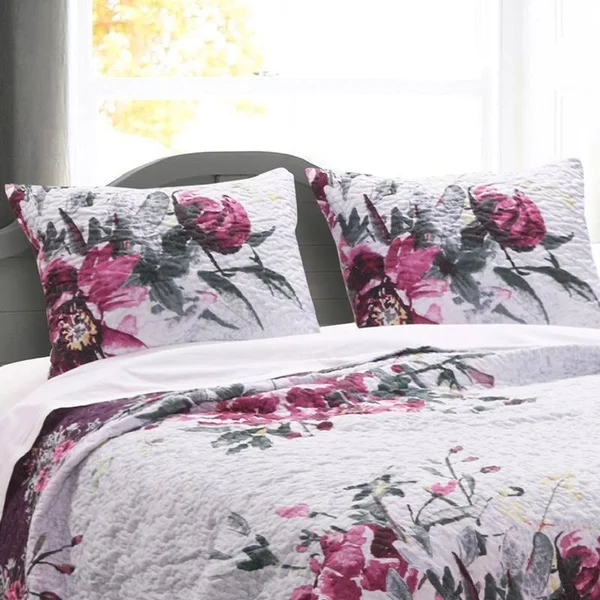 Greenland Home Fashions Rose Touch 3-Piece King Quilt Set