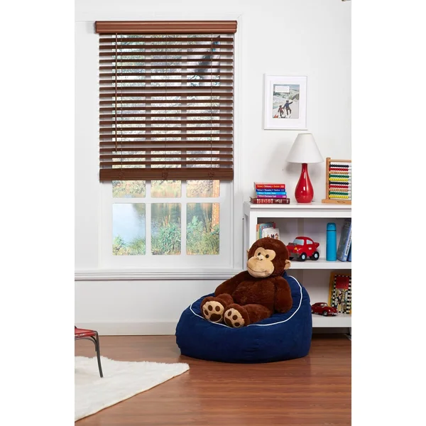 Copper Grove Yerevan 72-Inch Dark Oak Cordless Faux Wood Blind - 71 x 72