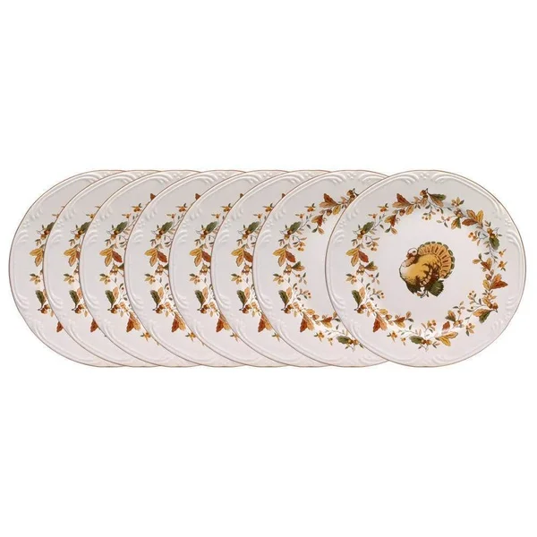 Pfaltzgraff Autumn Berry Set of 8 Turkey Salad Plates H2730821