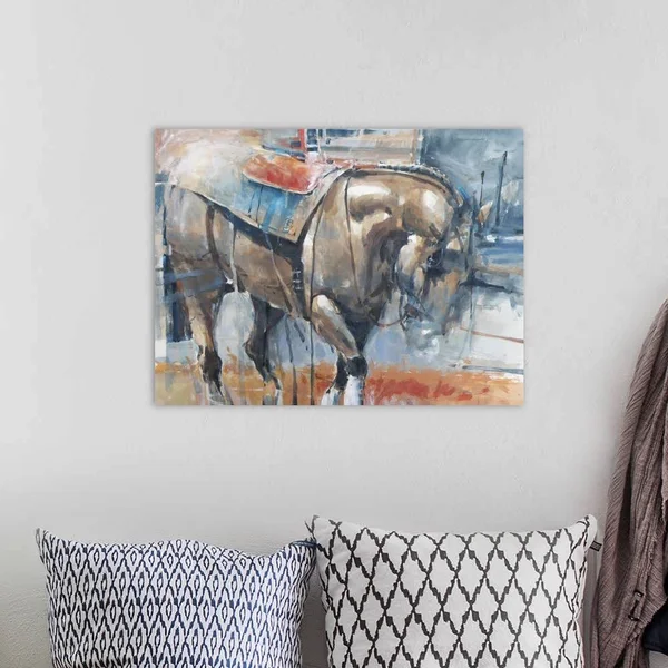 Pulling Horse, Canvas Wall Art, 24x18, Great Big Canvas