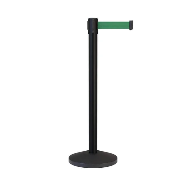 Retractable Belt Stanchion - 12 ft. Belt Black Post for Crowd Control by Crowd Control Warehouse