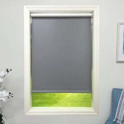 Dark Gray Blackout Roller Shade Harbor Shades Width: 52
