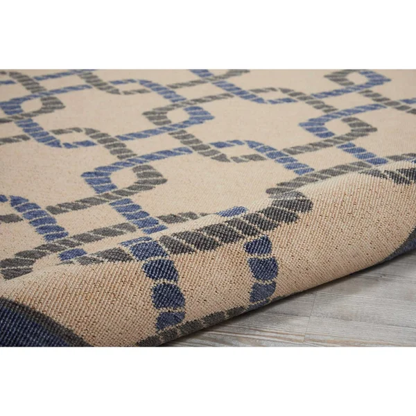 Nourison Caribbean Ivory Blue Indoor/Outdoor Area Rug