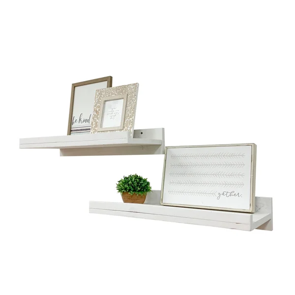 Del Hutson Designs Walnut 24inch Rustic Luxe Shelves Set of 2 - Brown