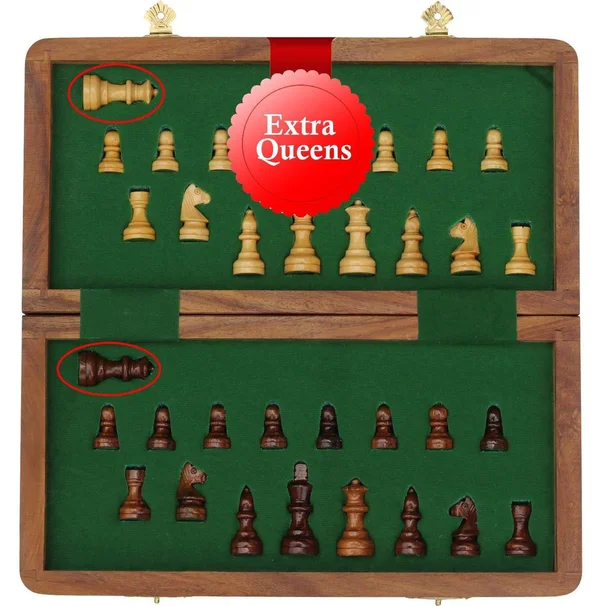 SouvNear 10.5x22 Wood Chess Set - Handmade Premium Magnetic Folding Chess