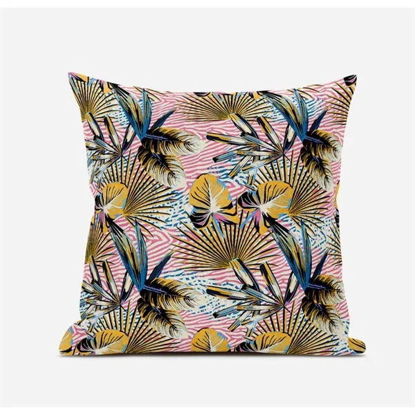 Plant Illusion Suede Zippered Pillow with Insert in White Light Blue 20 x 20