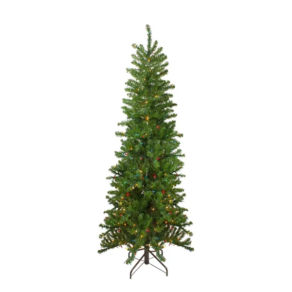 Northlight 7.5& Pre-Lit Canadian Pine Artificial Pencil Christmas Tree - Multi Lights