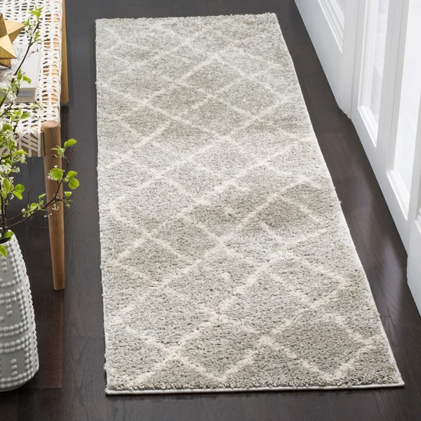Safavieh Berber Shag BER162C Cream, Light Grey Rug 5&1x22 x 5&1x22 Round