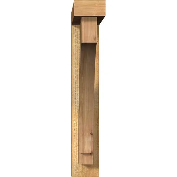 Ekena Millwork BKT0402X20X24IMP05RWR 4x22W x 20x22D x 24x22H Imperial Block Rough Sawn Bracket w/ Offset Brace - Western Red Ceda