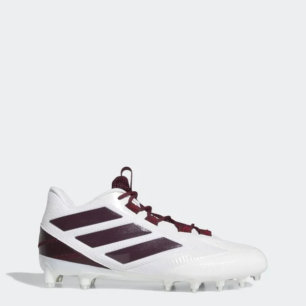 Adidas Men's Freak Carbon Low Football Cleats, 16, White/Maroon