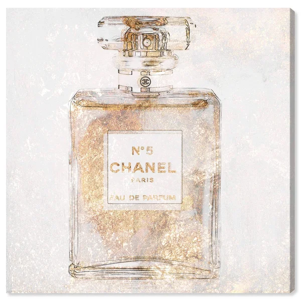 Oliver Gal &Parfum Glimmer& Fashion and Glam Wall Art Canvas Print - Gold - White (24 x 24)