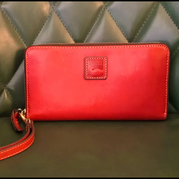 Dooney & Bourke Florentine Large Zip Around Wristlet - Red