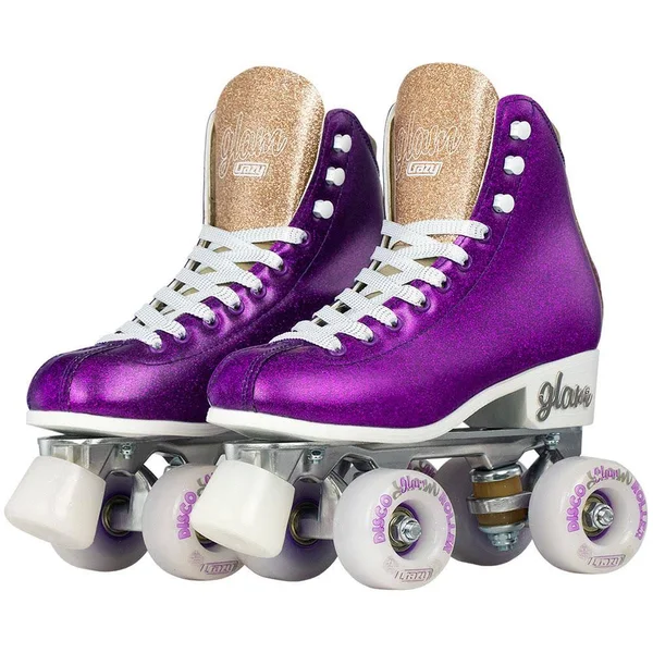 Disco Glam Roller Skates, Glamorous Glitter Quad Skates Teal Glitter, US Mens 3.5, US Ladies 4, EU 35