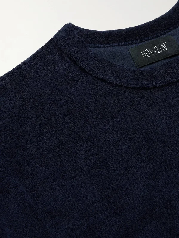 Howlin' - Men - Fons Cotton-Blend Terry T-Shirt Blue - XL