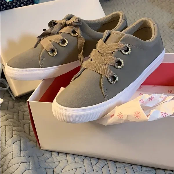 Isaac Mizrahi Live! Soho Grosgrain Lace-Up Suede Sneakers - Size 7-1/2 Medium, Soho Grey